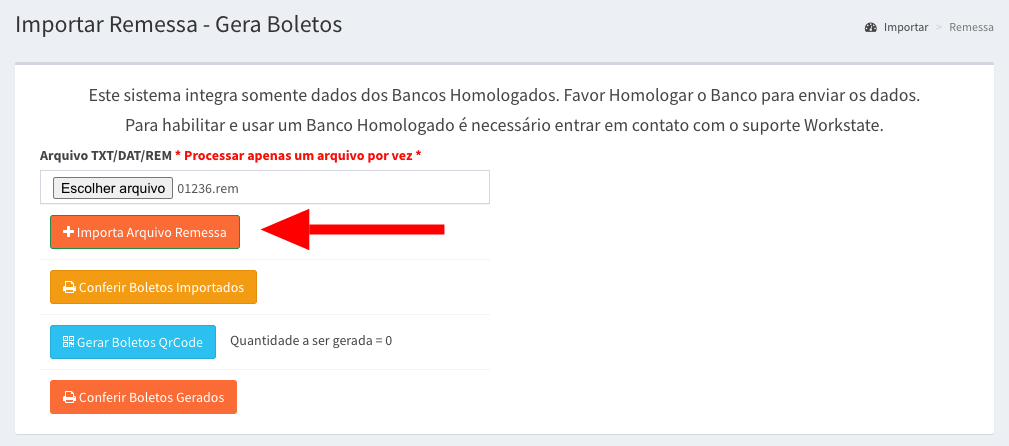 Importar arquivo